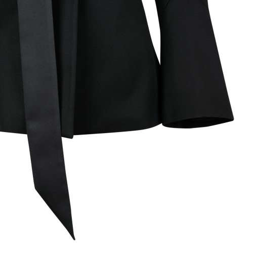 The Attico Black Cinched-Waist Blazer.
