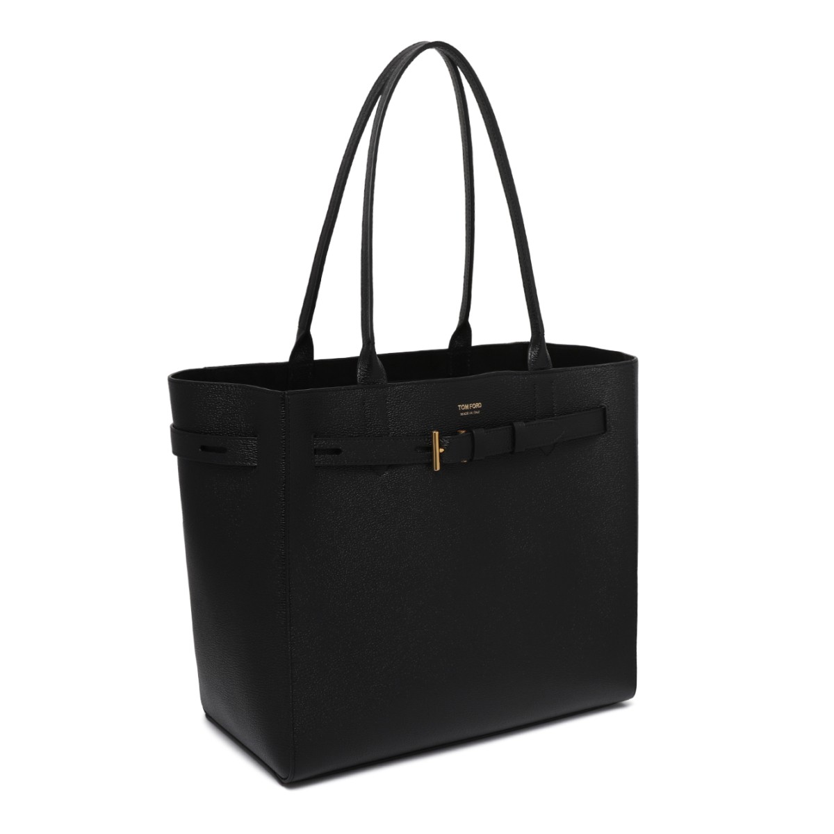 Tom Ford Black Leather Tote Bag.