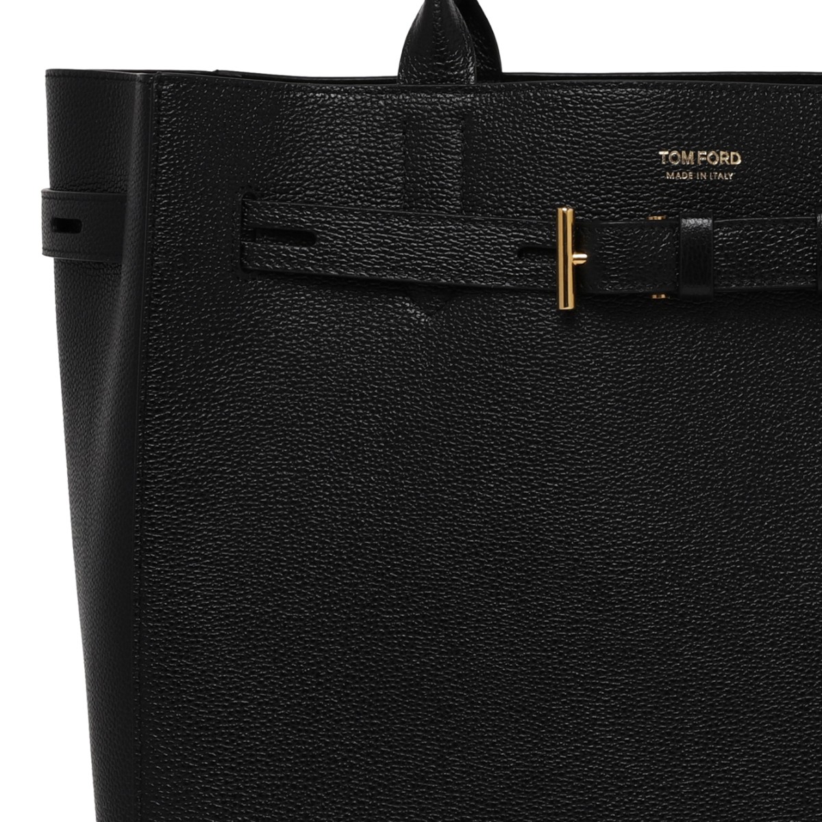 Tom Ford Black Leather Tote Bag.