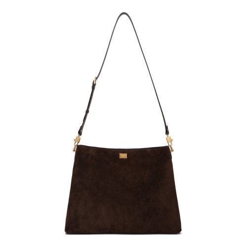 Dolce & Gabbana Brown Suede Shoulder Bag.