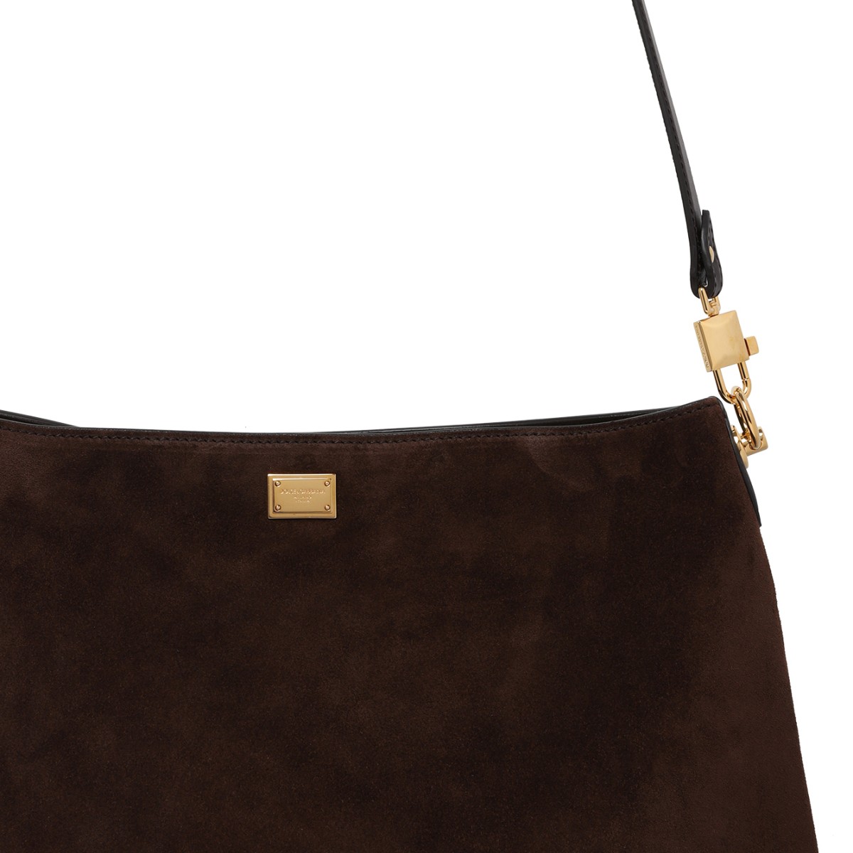 Dolce & Gabbana Brown Suede Shoulder Bag.