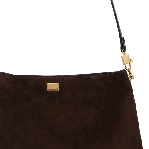 Dolce & Gabbana Brown Suede Shoulder Bag.