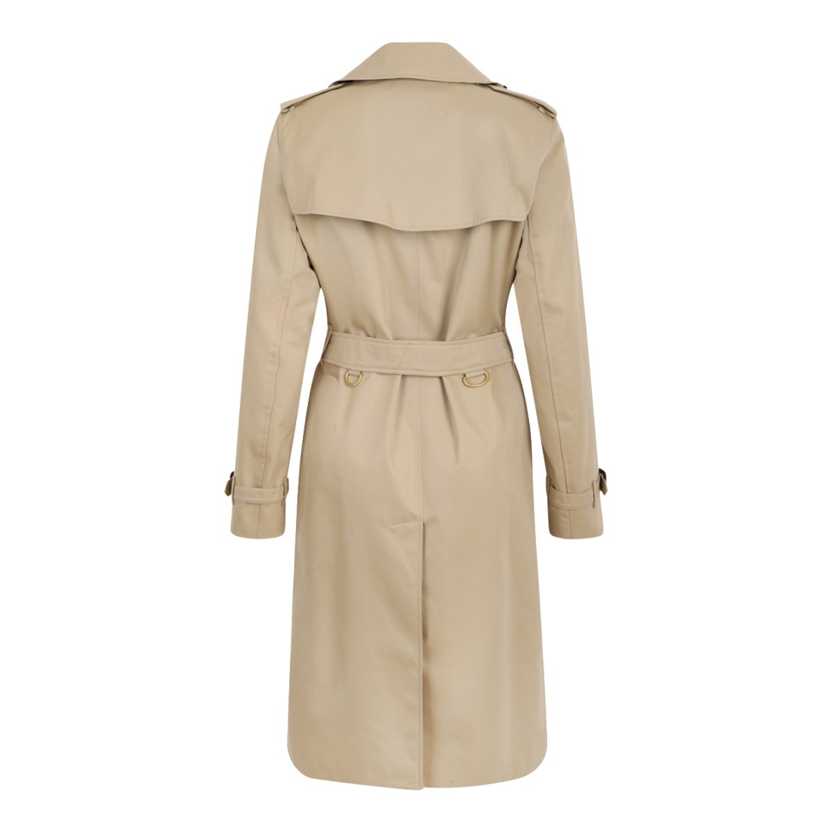 Burberry Beige Belted Trench Coat.