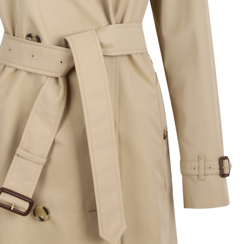 Burberry Beige Belted Trench Coat.