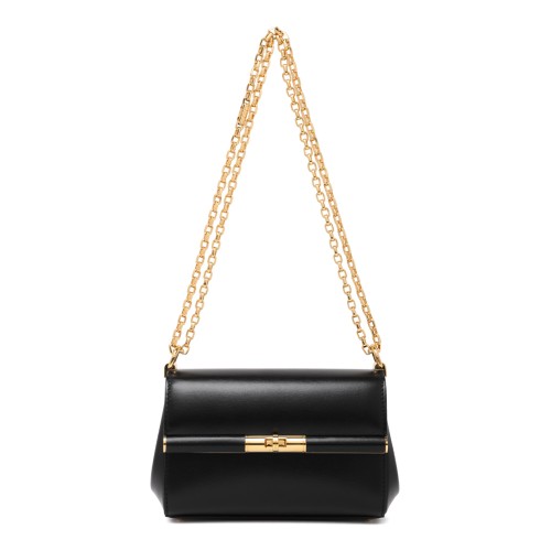 Dolce & Gabbana Black Leather Chain Shoulder Bag.