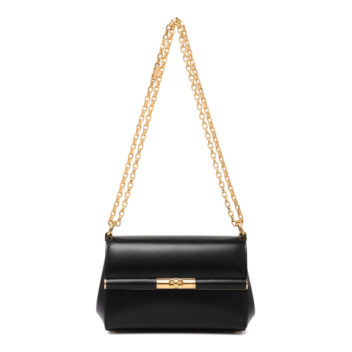 Dolce & Gabbana Black Leather Chain Shoulder Bag.