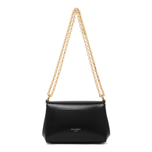 Dolce & Gabbana Black Leather Chain Shoulder Bag. 2
