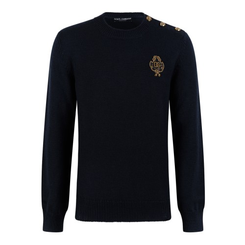 Dolce & Gabbana Black Crest Logo Sweater.