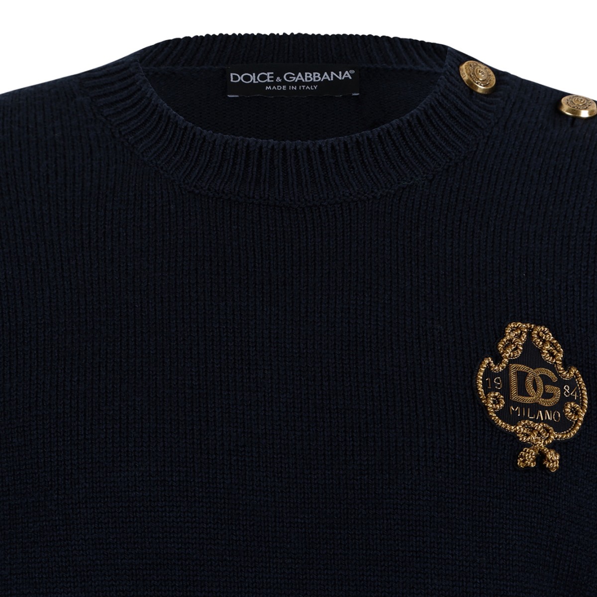 Dolce & Gabbana Black Crest Logo Sweater.