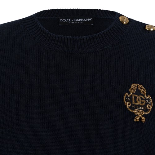 Dolce & Gabbana Black Crest Logo Sweater.