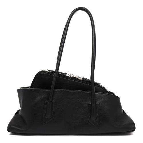 The Attico Black Leather East-West Tote Bag.