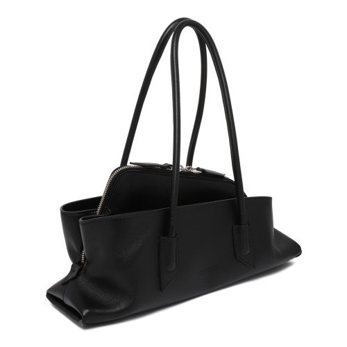 The Attico Black Leather East-West Tote Bag.