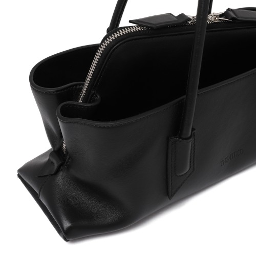 The Attico Black Leather East-West Tote Bag.