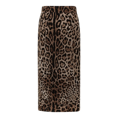 Dolce & Gabbana Leopard Print Midi Skirt.