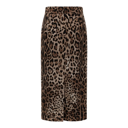 Dolce & Gabbana Leopard Print Midi Skirt.