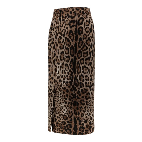 Dolce & Gabbana Leopard Print Midi Skirt.