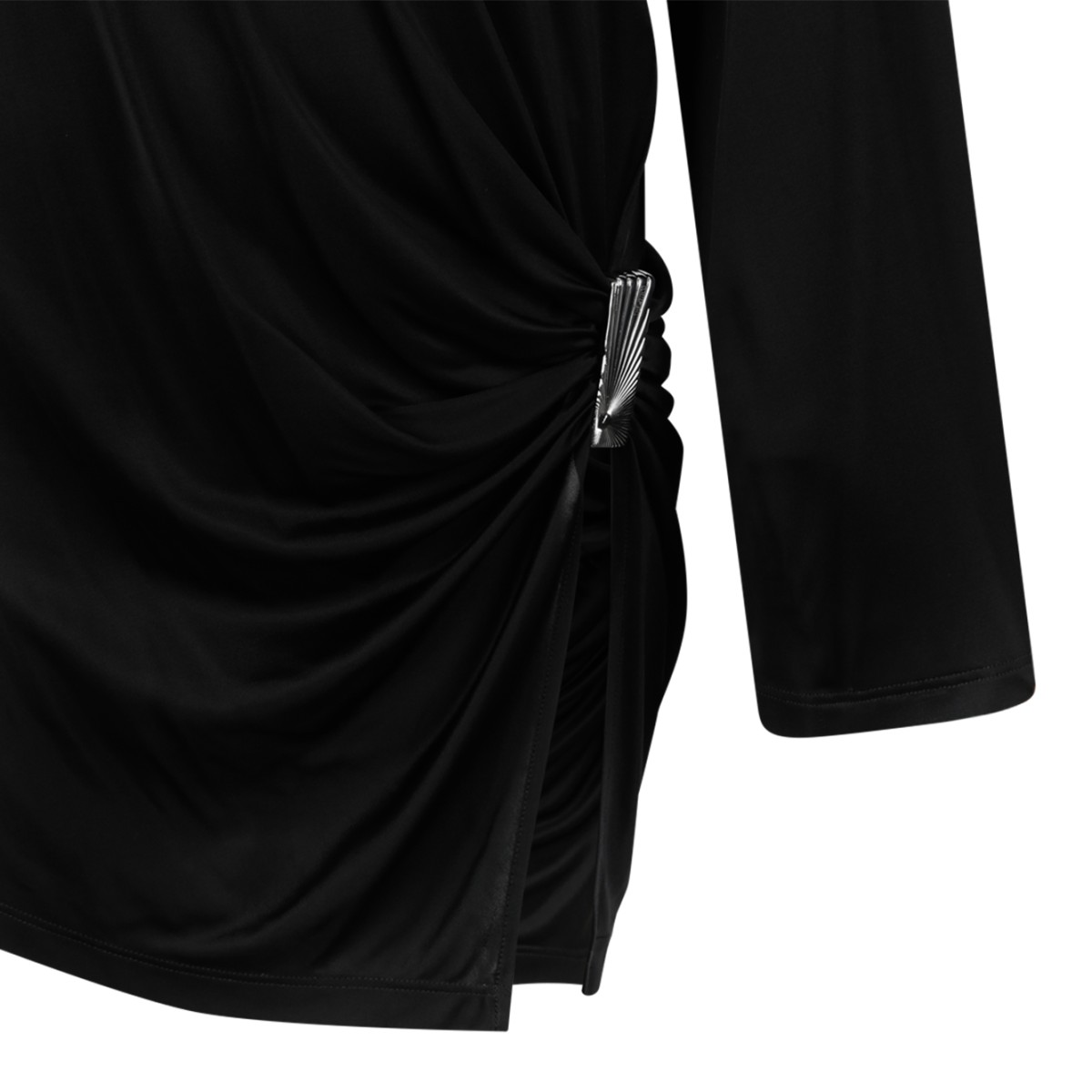 The Attico Black Draped Mini Dress.