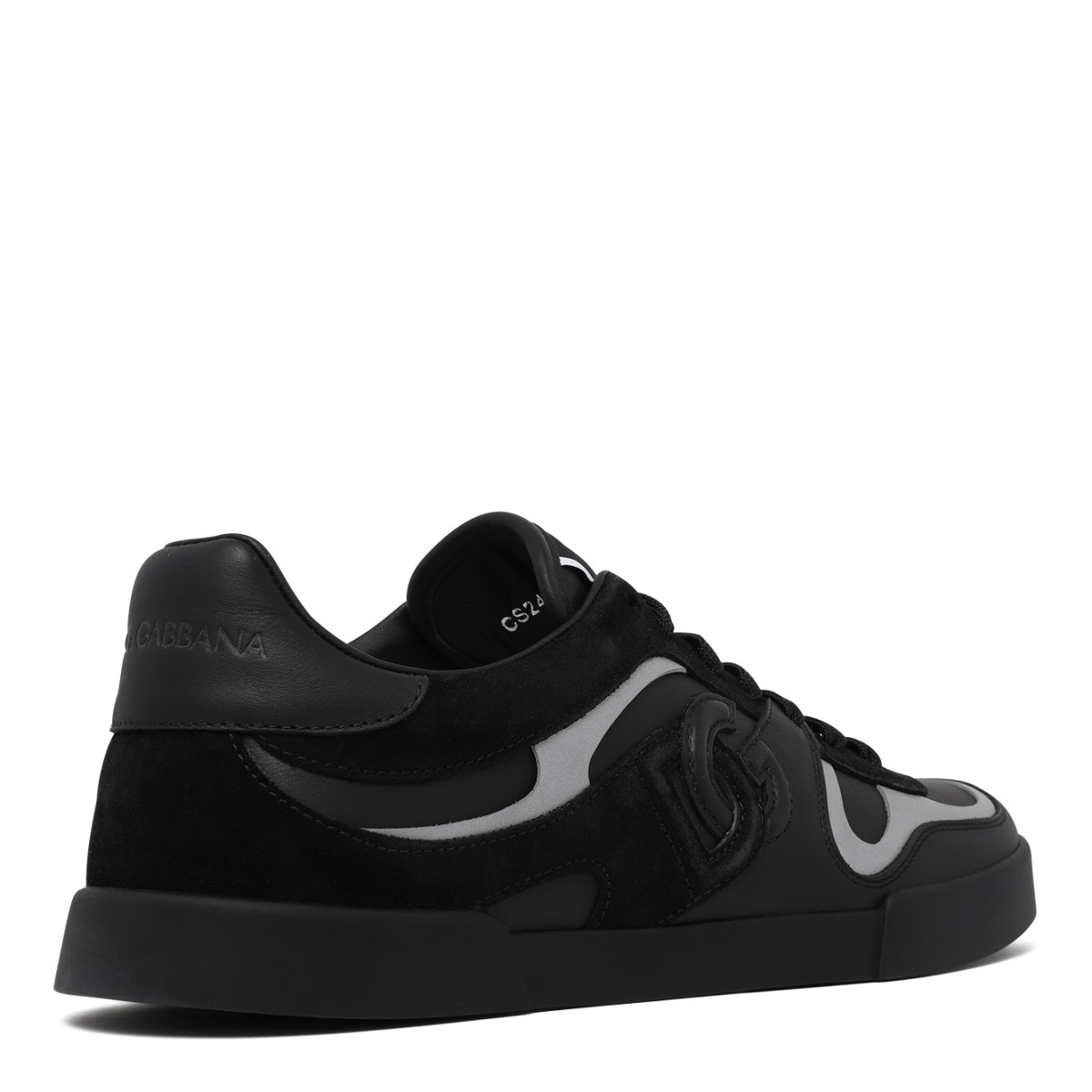 Dolce & Gabbana Black and Grey DG Logo Sneakers.
