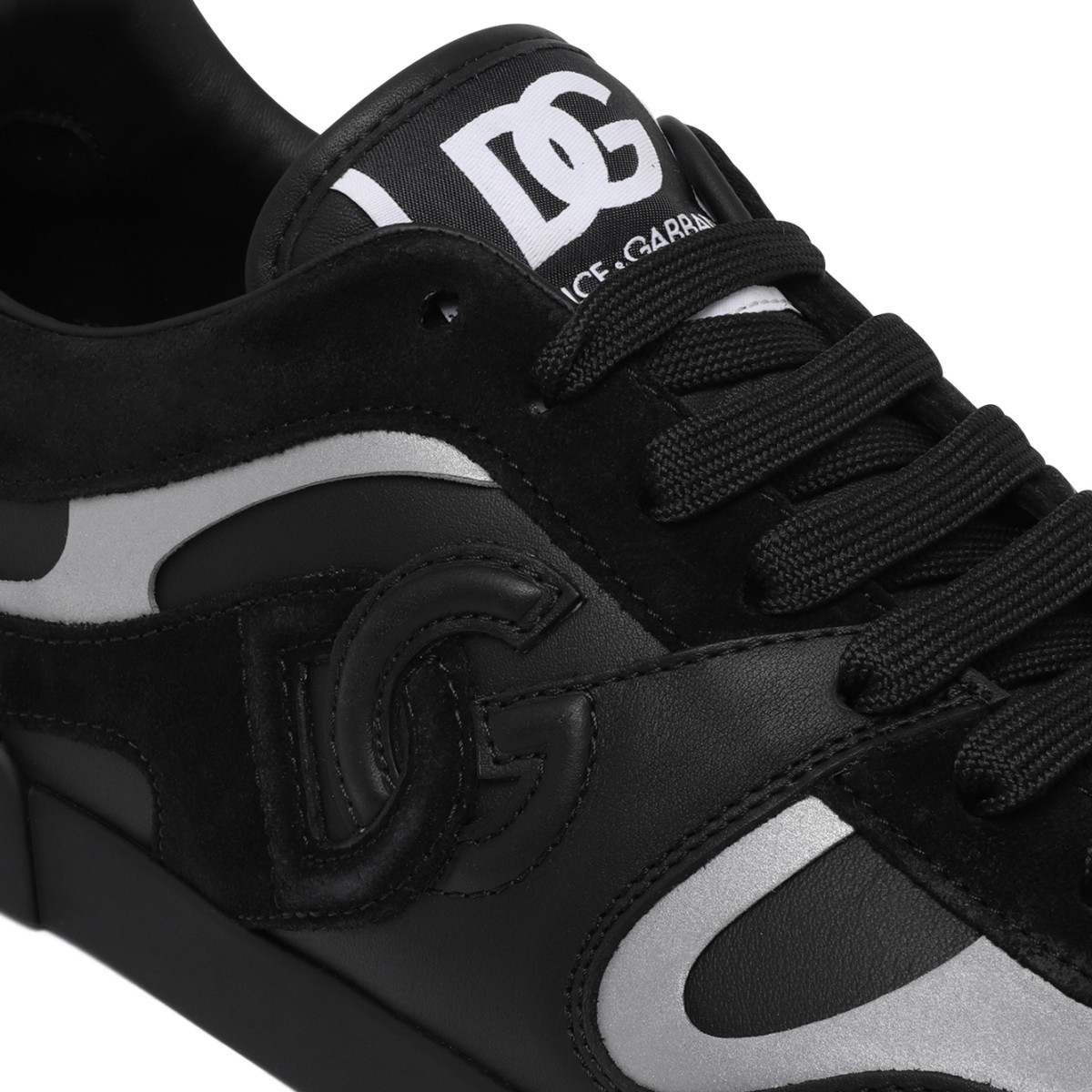 Dolce & Gabbana Black and Grey DG Logo Sneakers.