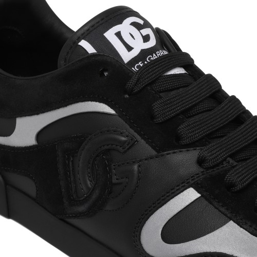 Dolce & Gabbana Black and Grey DG Logo Sneakers.