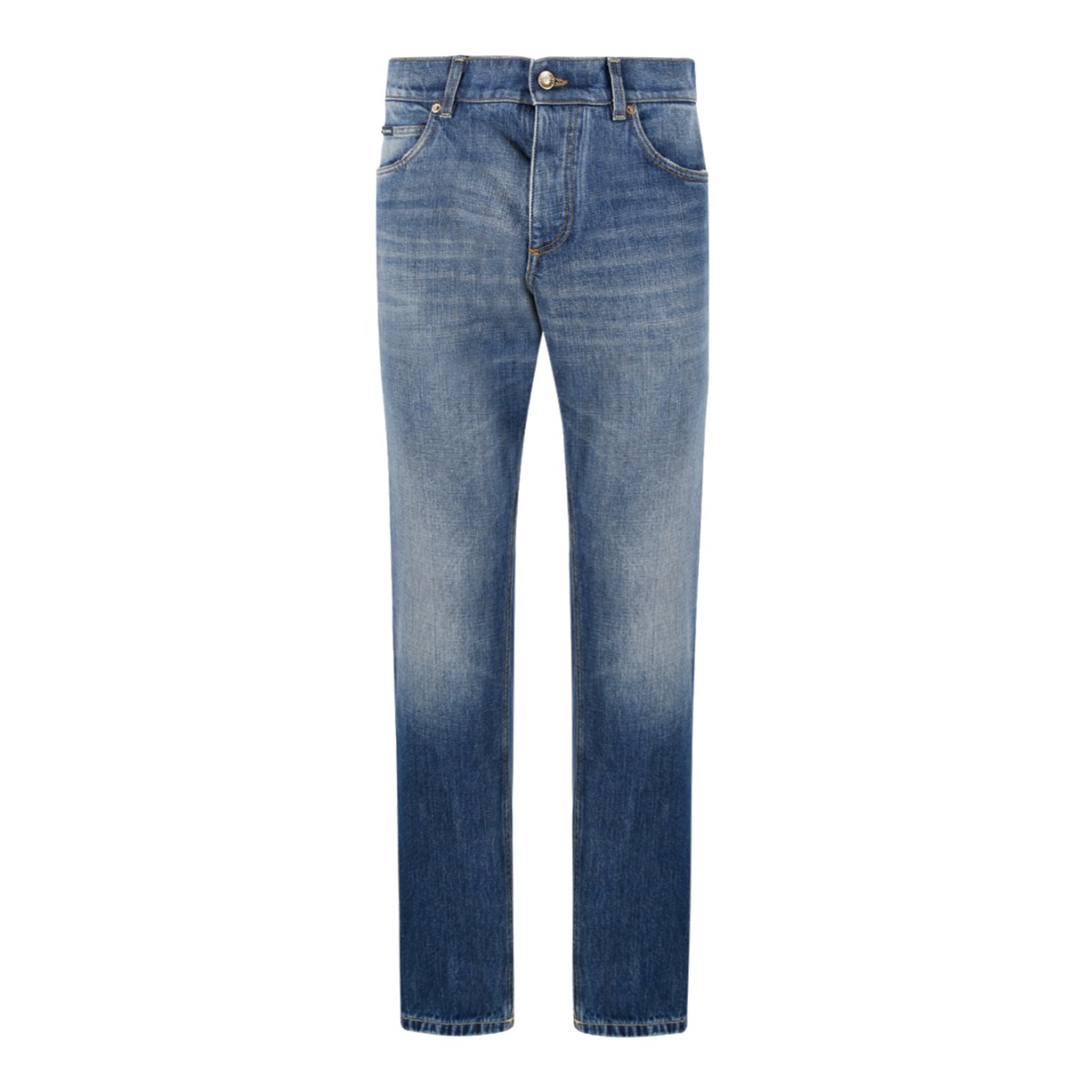Dolce & Gabbana Blue Faded Denim Jeans.