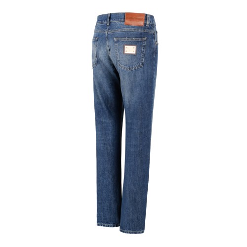 Dolce & Gabbana Blue Faded Denim Jeans.