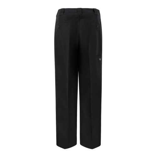 Prada Black Wide-Leg Tailored Trousers.