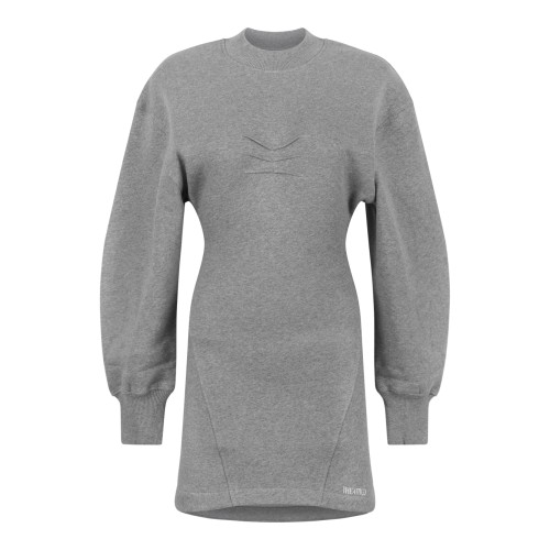 The Attico Grey Sculpted-Sleeve Mini Dress.
