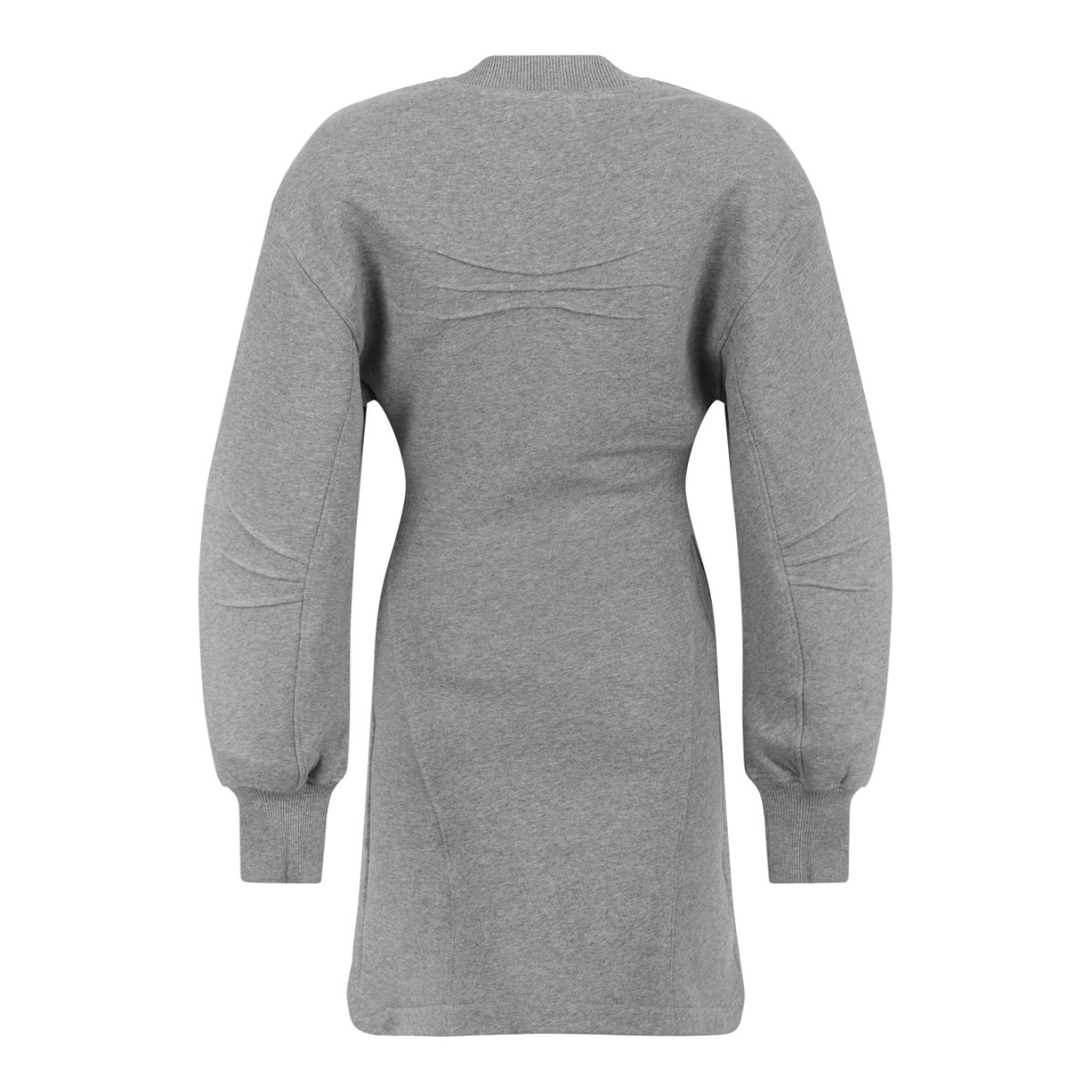 The Attico Grey Sculpted-Sleeve Mini Dress.