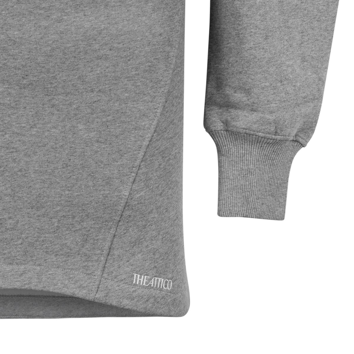 The Attico Grey Sculpted-Sleeve Mini Dress.