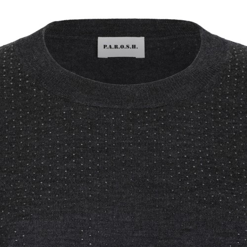 P.A.R.O.S.H. Dark Grey Crew-Neck Sweater.