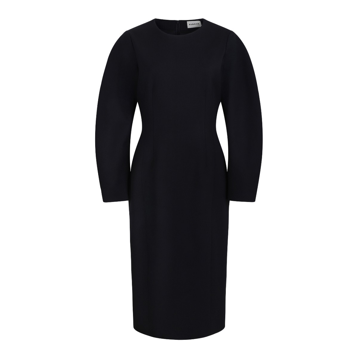 P.A.R.O.S.H. Black Midi Dress.