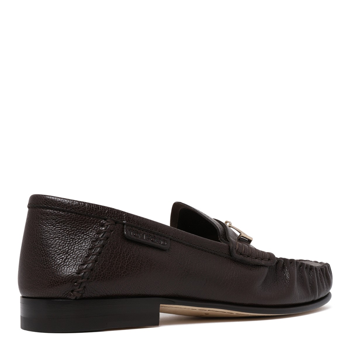 Tom Ford Dark Brown Leather Penny Loafers.