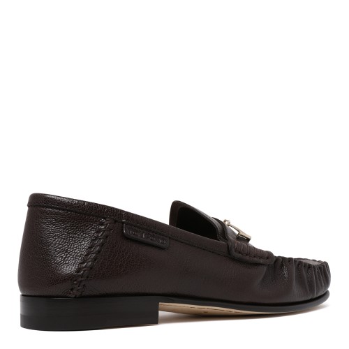 Tom Ford Dark Brown Leather Penny Loafers.