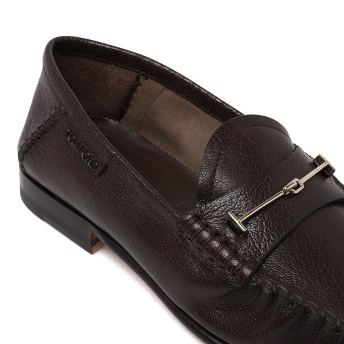 Tom Ford Dark Brown Leather Penny Loafers.