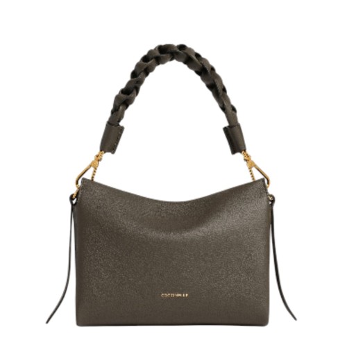 Coccinelle Dark Brown Leather Shoulder Bag.