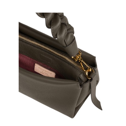 Coccinelle Dark Brown Leather Shoulder Bag.