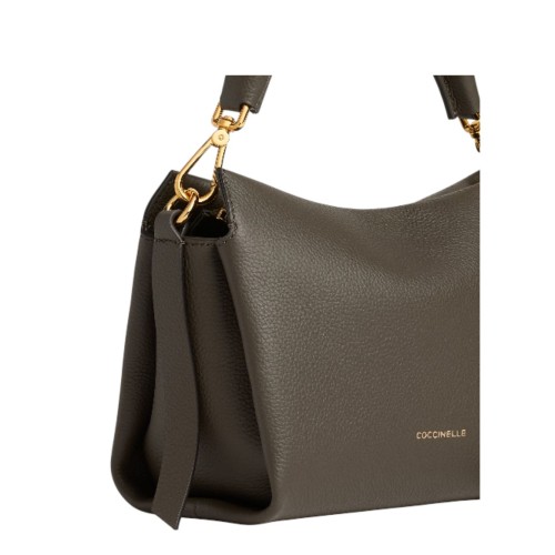 Coccinelle Dark Brown Leather Shoulder Bag.