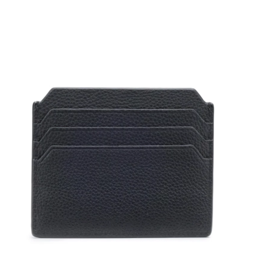 Black tumbled leather credit card holder 2