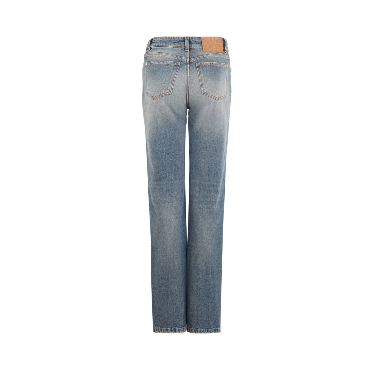 John Richmond Light Blue Straight-Leg Jeans.