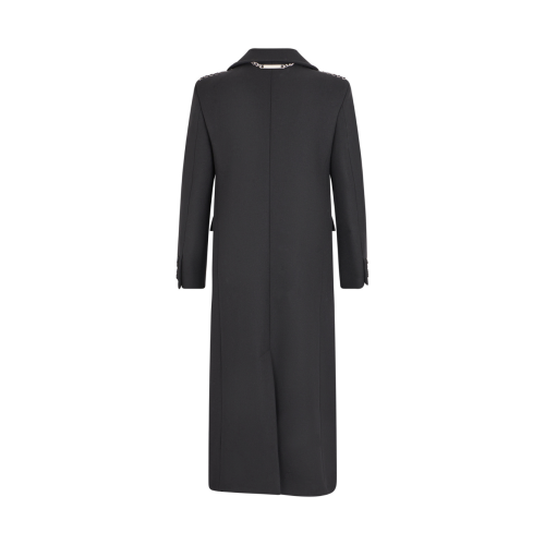John Richmond Black Double-Breasted Long Coat. 2