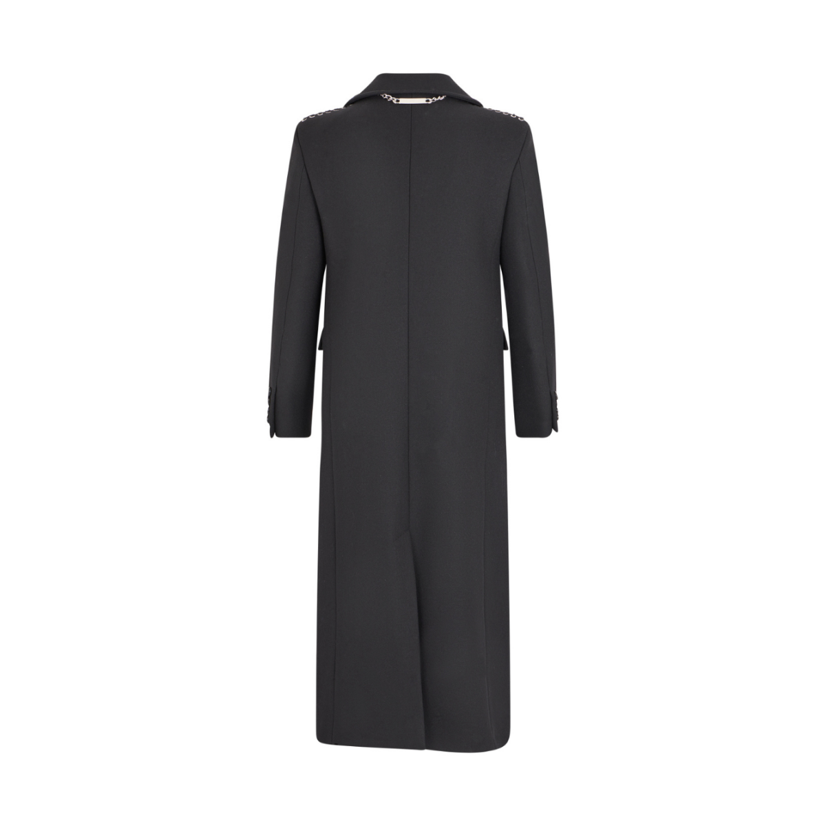 John Richmond Black Double-Breasted Long Coat.