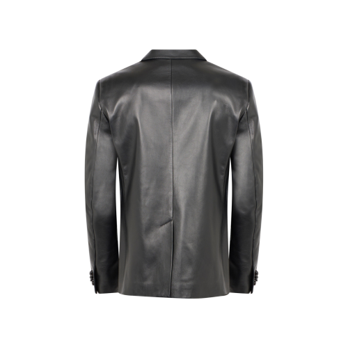 John Richmond Black Leather Tailored Blazer.