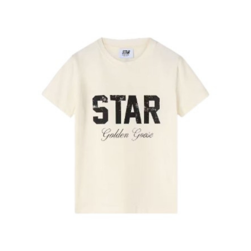 Golden Goose Ivory Star Logo T-Shirt.