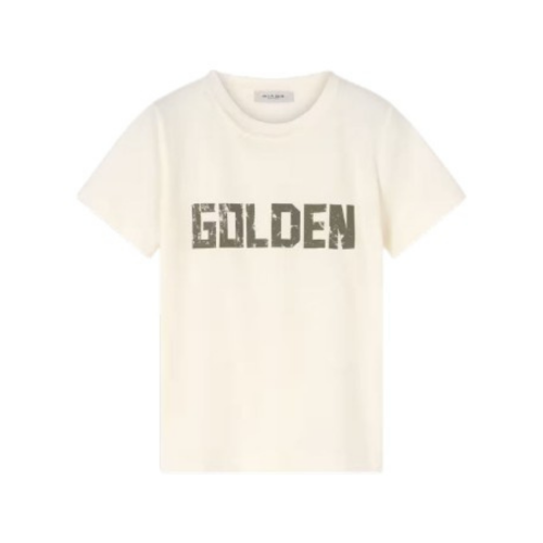 Golden Goose Ivory Logo Cotton T-Shirt.