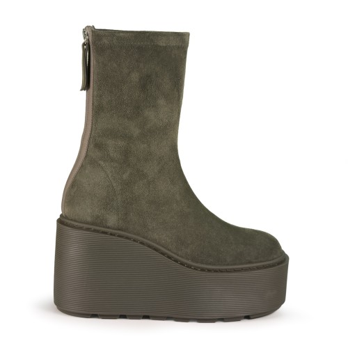 Vic Mati Olive Green Suede Platform Boots.