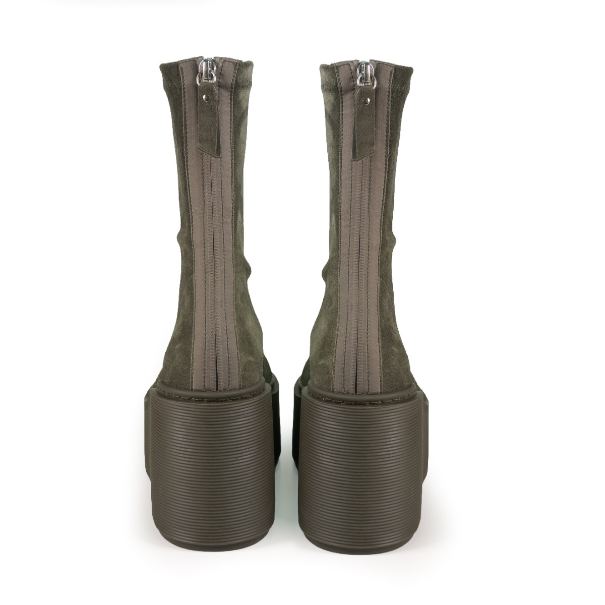 Vic Mati Olive Green Suede Platform Boots.