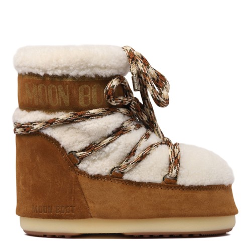 Moon Boot Camel Brown Shearling Boots.