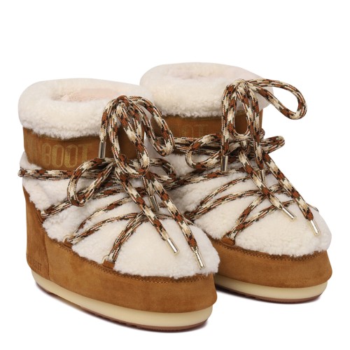 Moon Boot Camel Brown Shearling Boots. 2