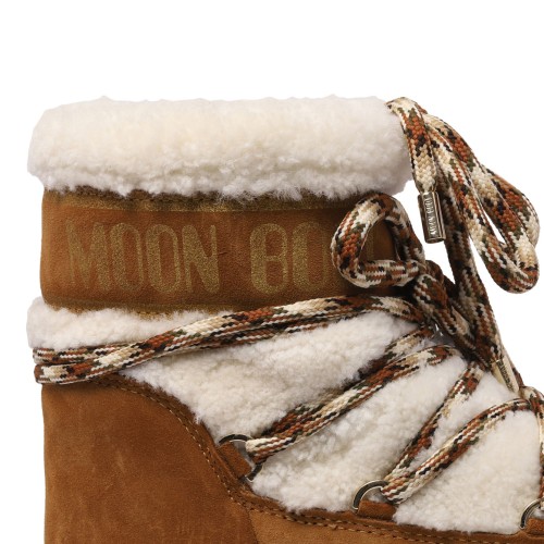 Moon Boot Camel Brown Shearling Boots.